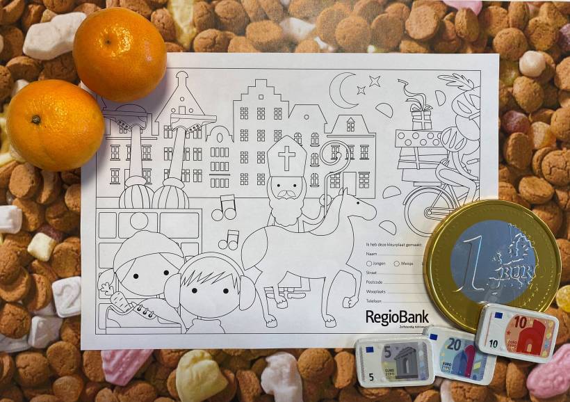 Deel je Sinterklaaskleurplaat op social media